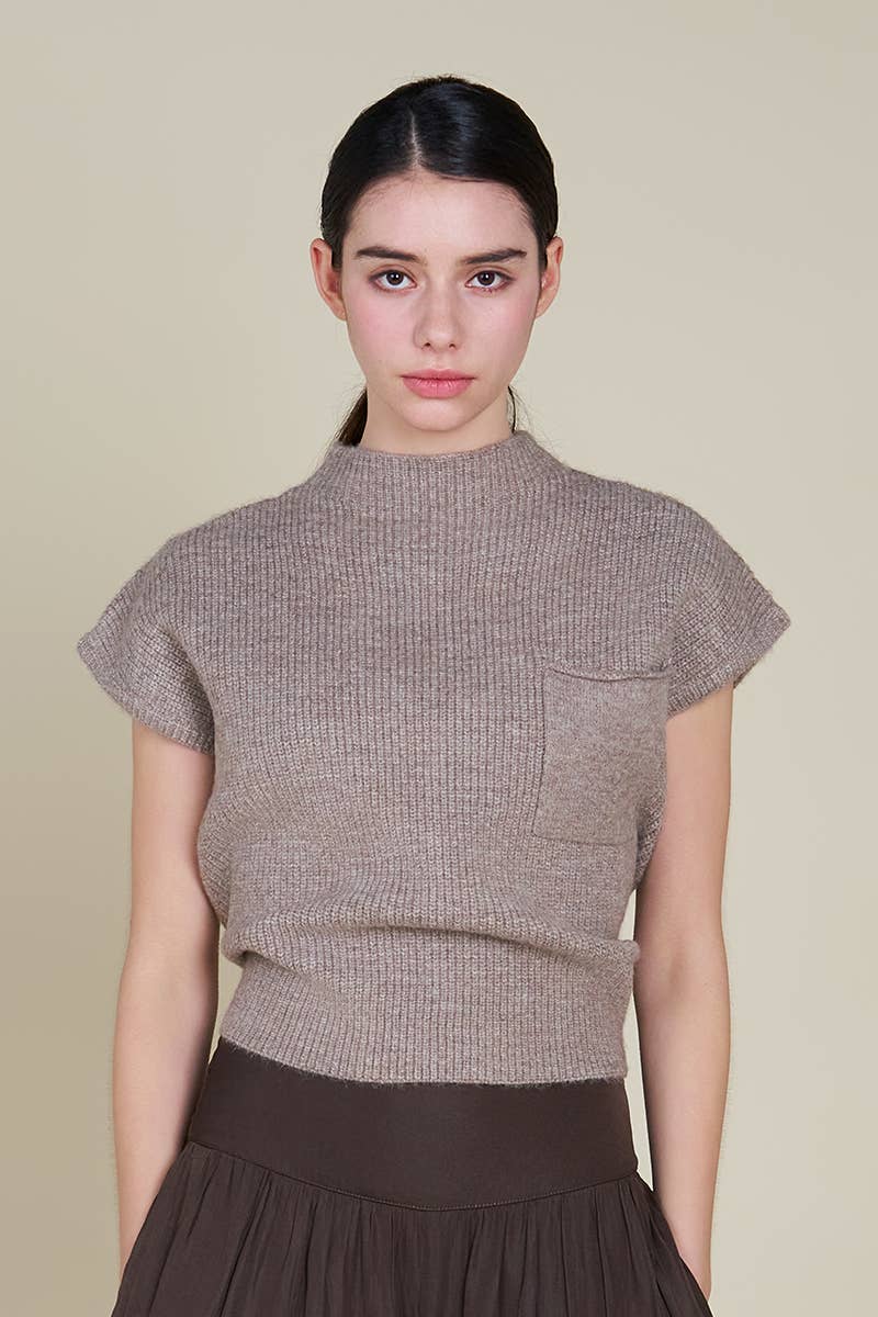 Nell Knit Shell in Greige