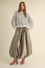 Metallic Balloon Skirt in Black or Bronze