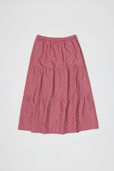 The Emilie Tiered Gingham Midi Skirt