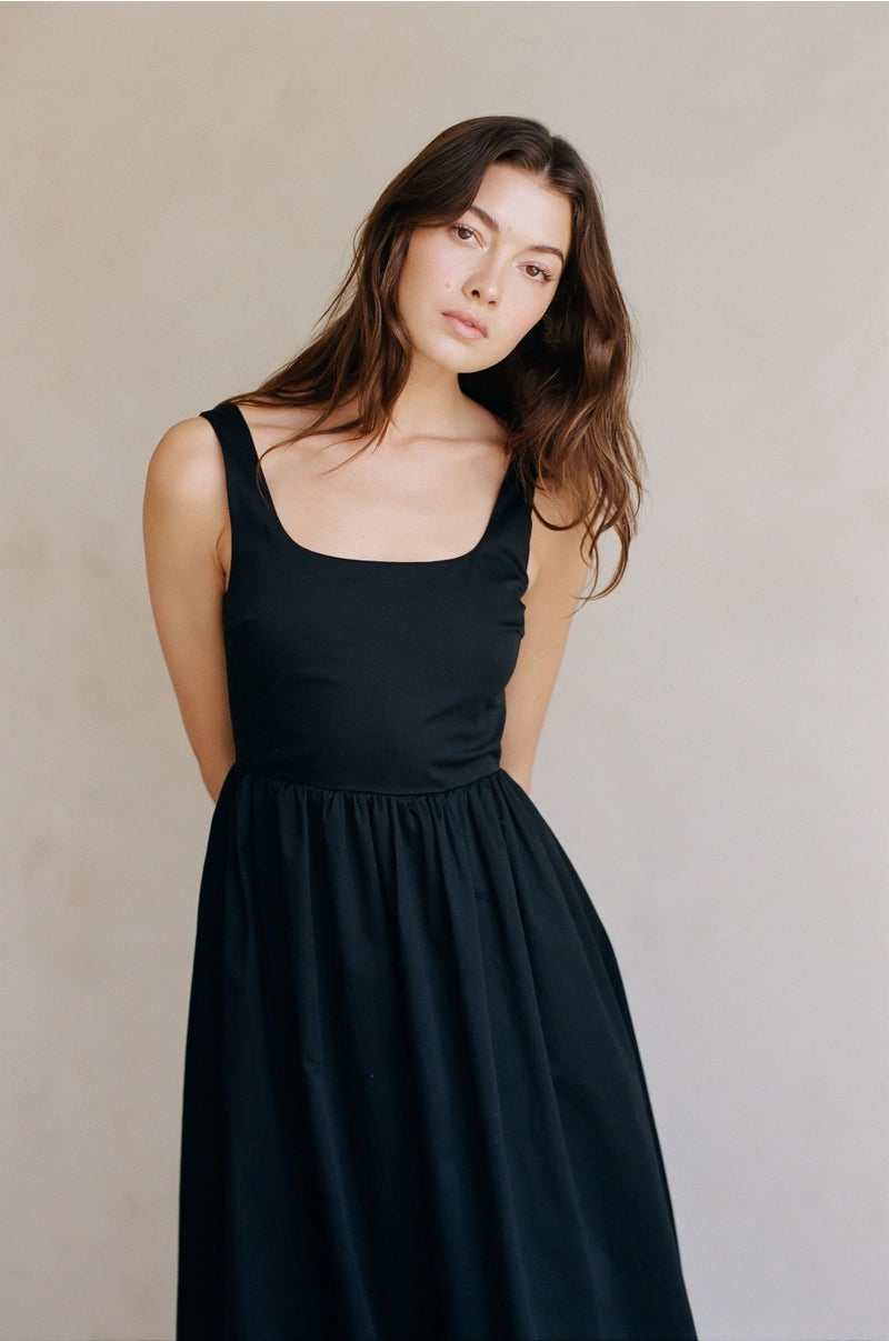 Fiona Scoop Neck Bubble Hem Dress