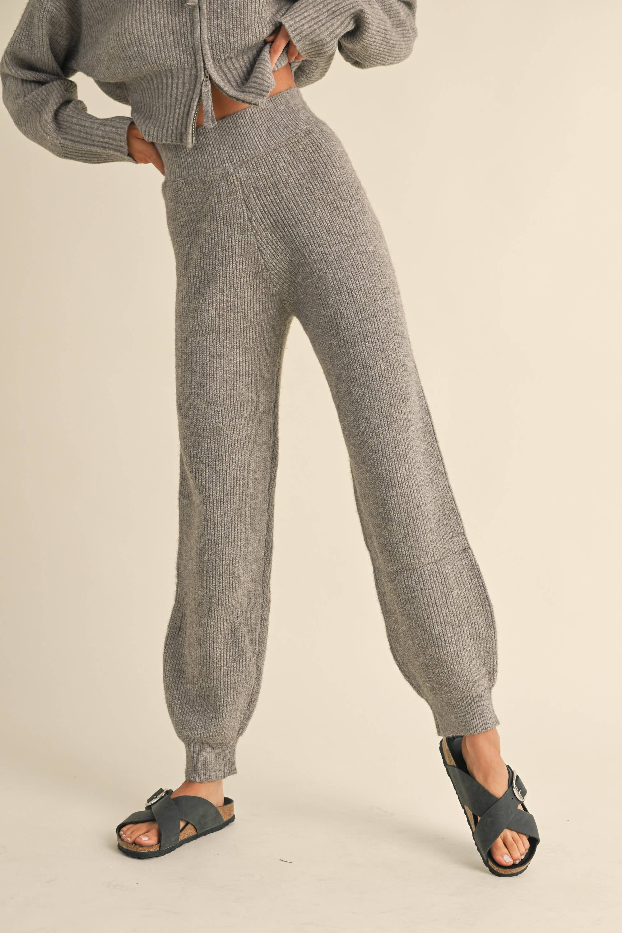 Zunie Mocha Sweater Joggers in Mocha or Oat