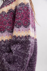 Free People Festive Frost Sweater in Berry