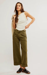 Free People Palmer Cuffed Army Jeans