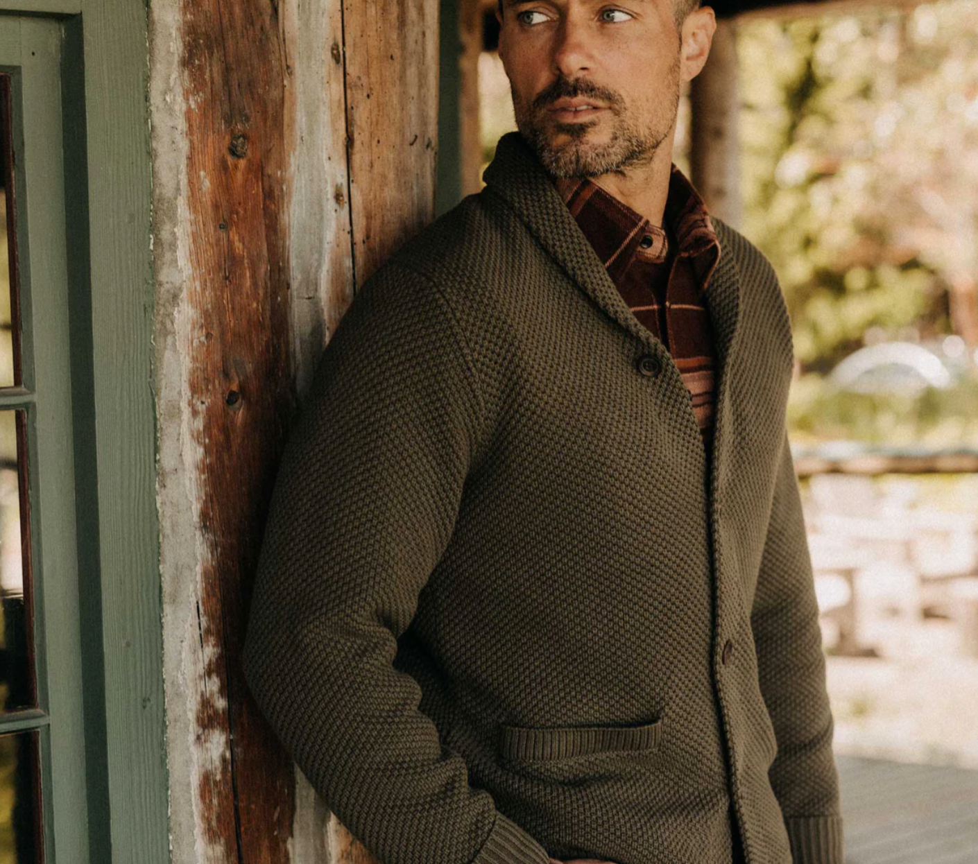 Taylor Stitch Crawford Sweater in Fatigue Olive