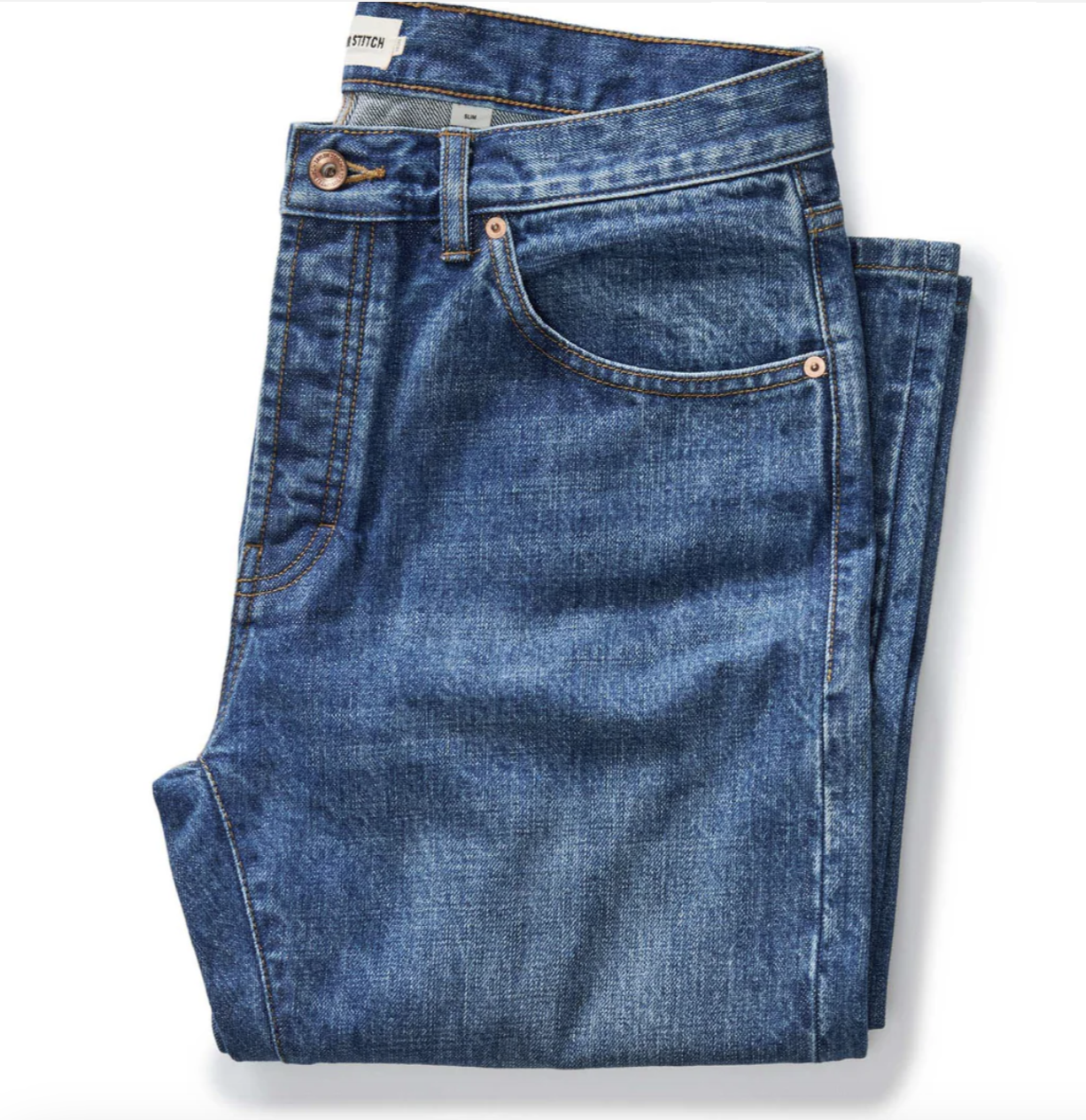 Taylor Stitch Slim Jean in Mid Wash Organic Selvedge