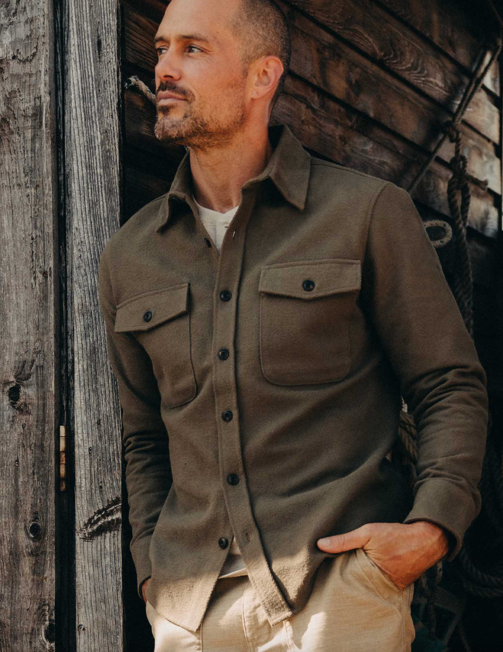 Taylor Stitch Maritime Shirt Jacket in Faded Black or Fatigue Olive