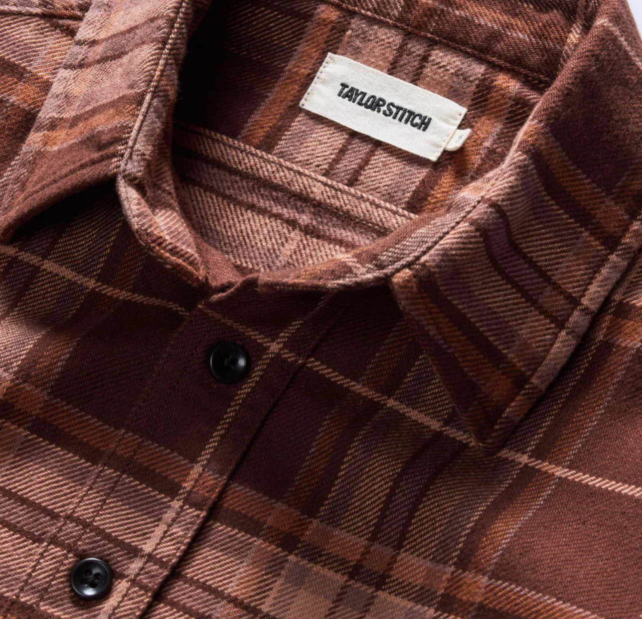 Taylor Stitch Ledge Shirt in Chestnut Plaid