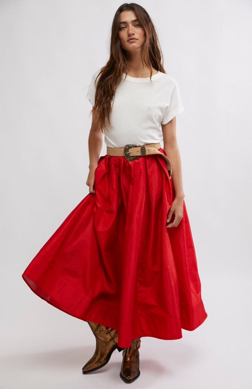 Free People Amelia Skirt in Red