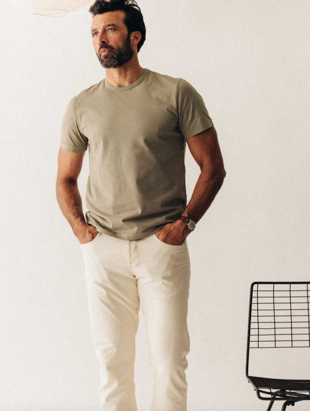 Taylor Stitch Organic Cotton Tee in Sage, White or Grey