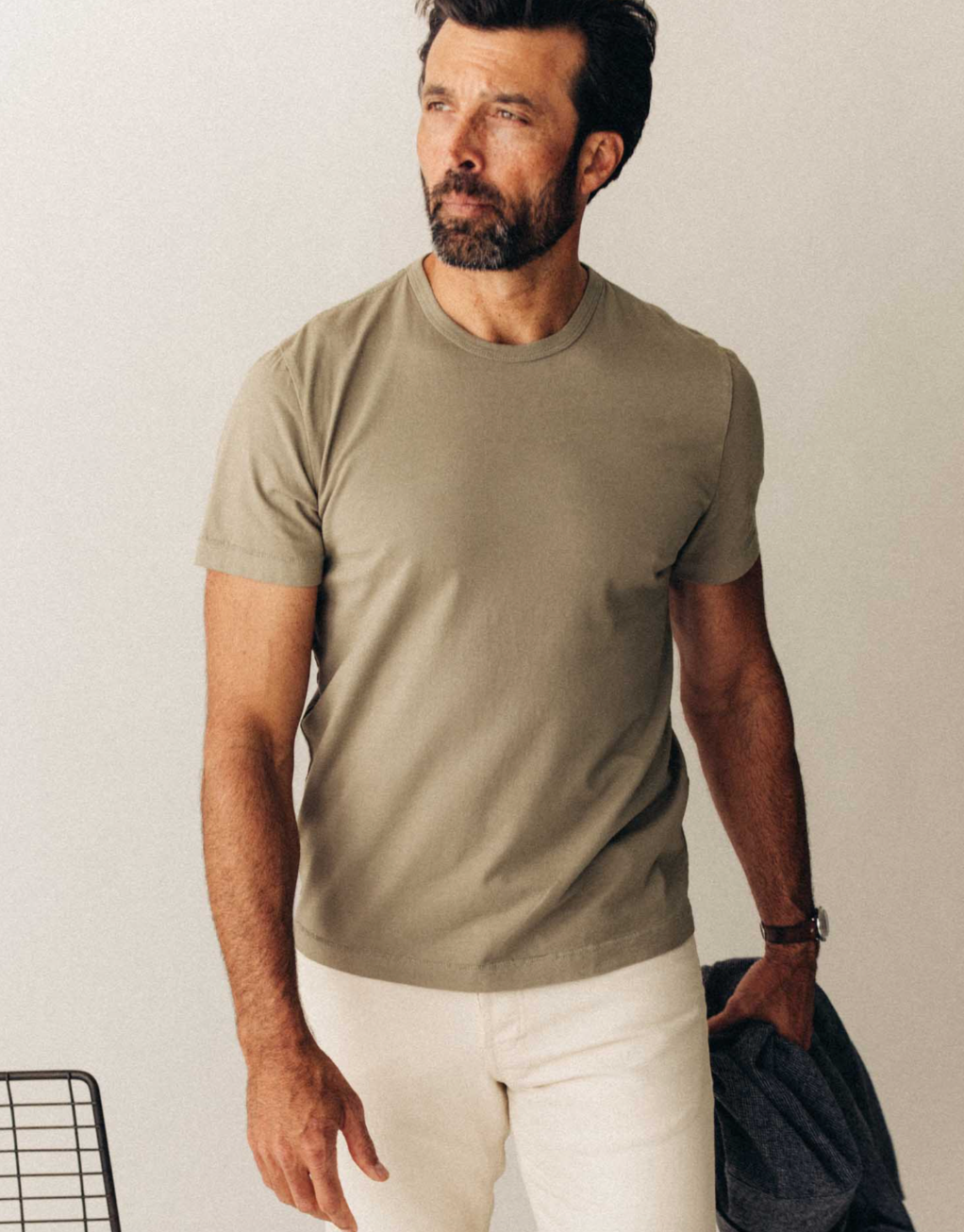 Taylor Stitch Organic Cotton Tee in Sage, White or Grey