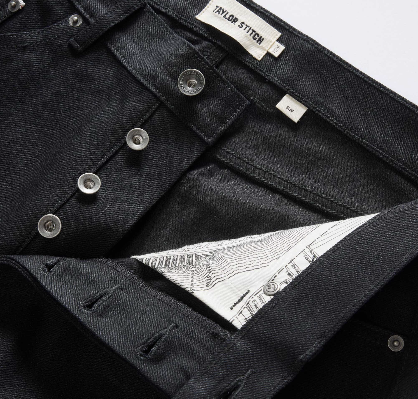 Taylor Stitch Slim Jean in Rigid Black Organic Selvedge