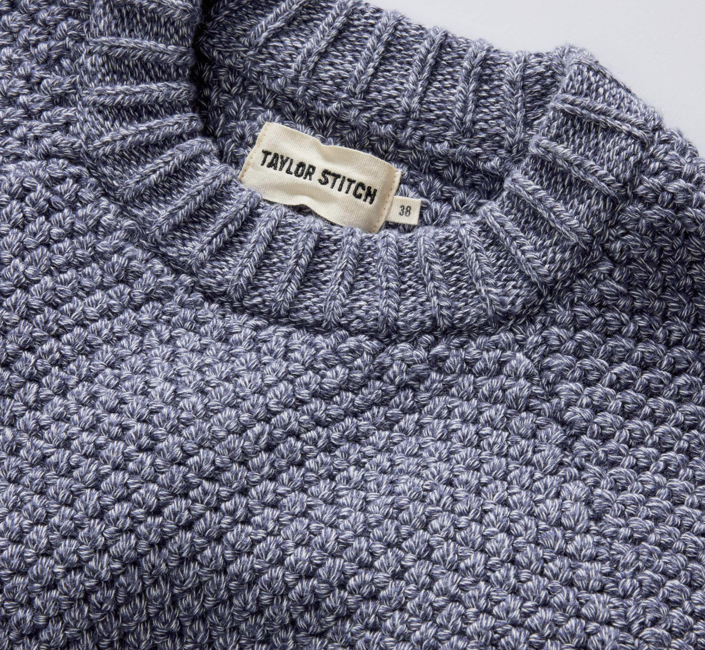 Taylor Stitch Fisherman Sweater in Blue Melange