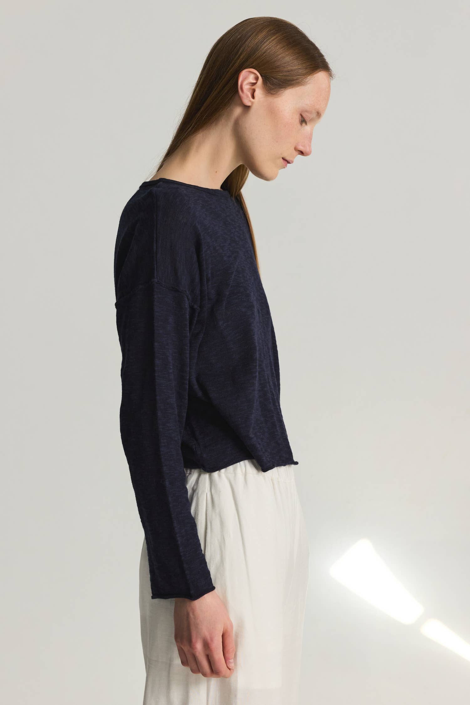 The Gia Relaxed Boat Neck Long Sleeve Top