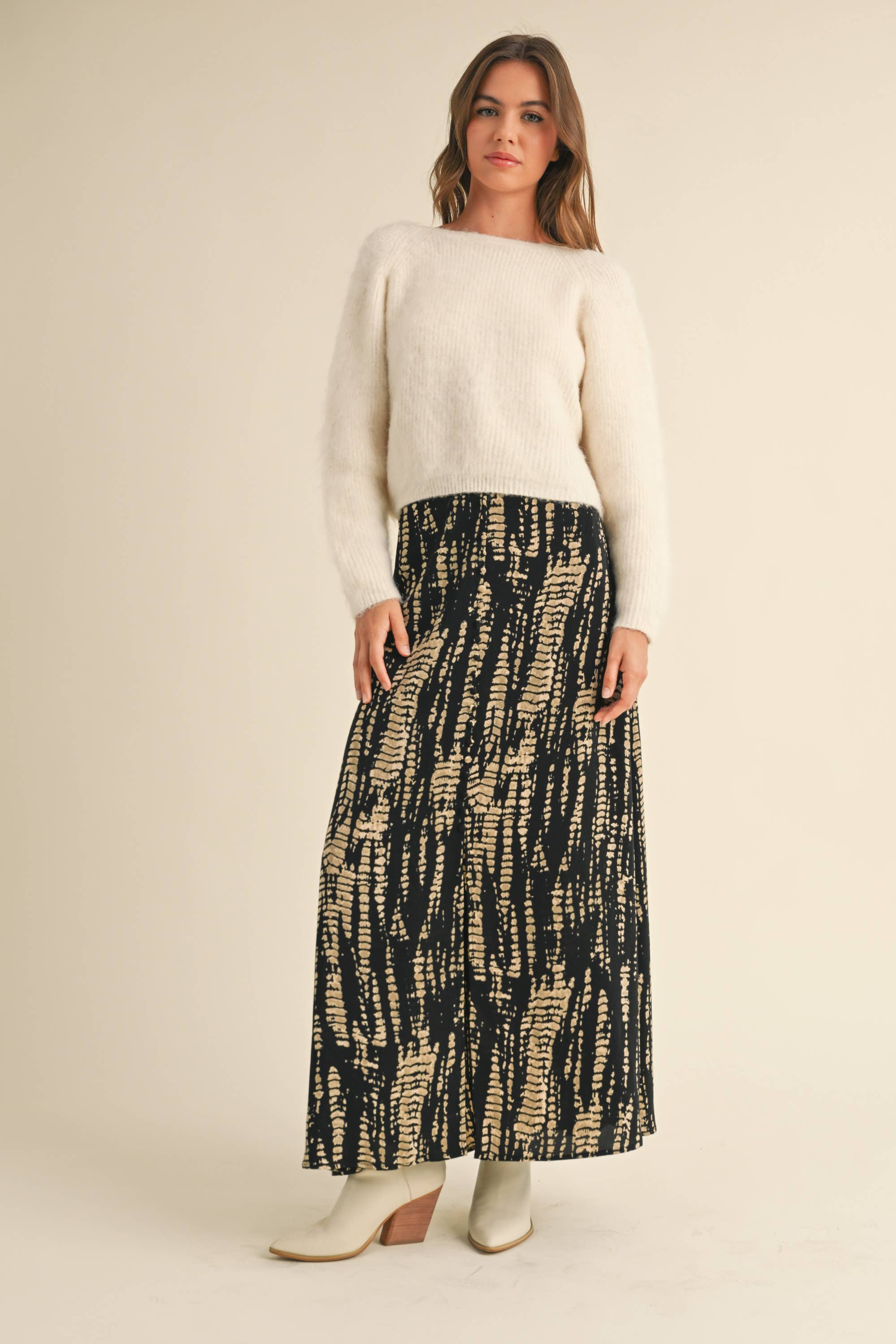 Twisted Reversible Sweater in Ivory