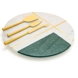 Vista Marble Cheese Board with Gold Knives