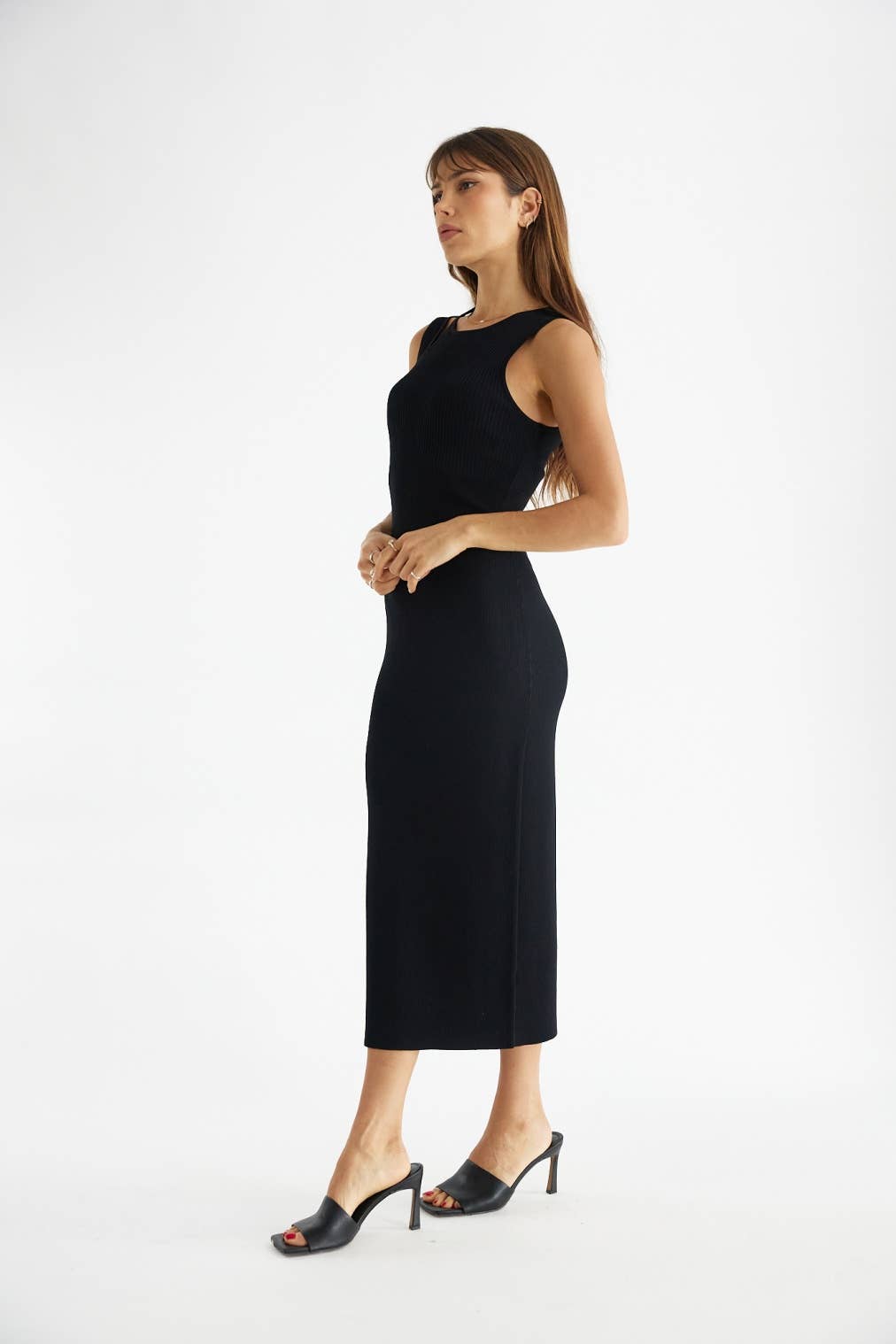 The Genie Shoulder Cut-Out Midi Dress