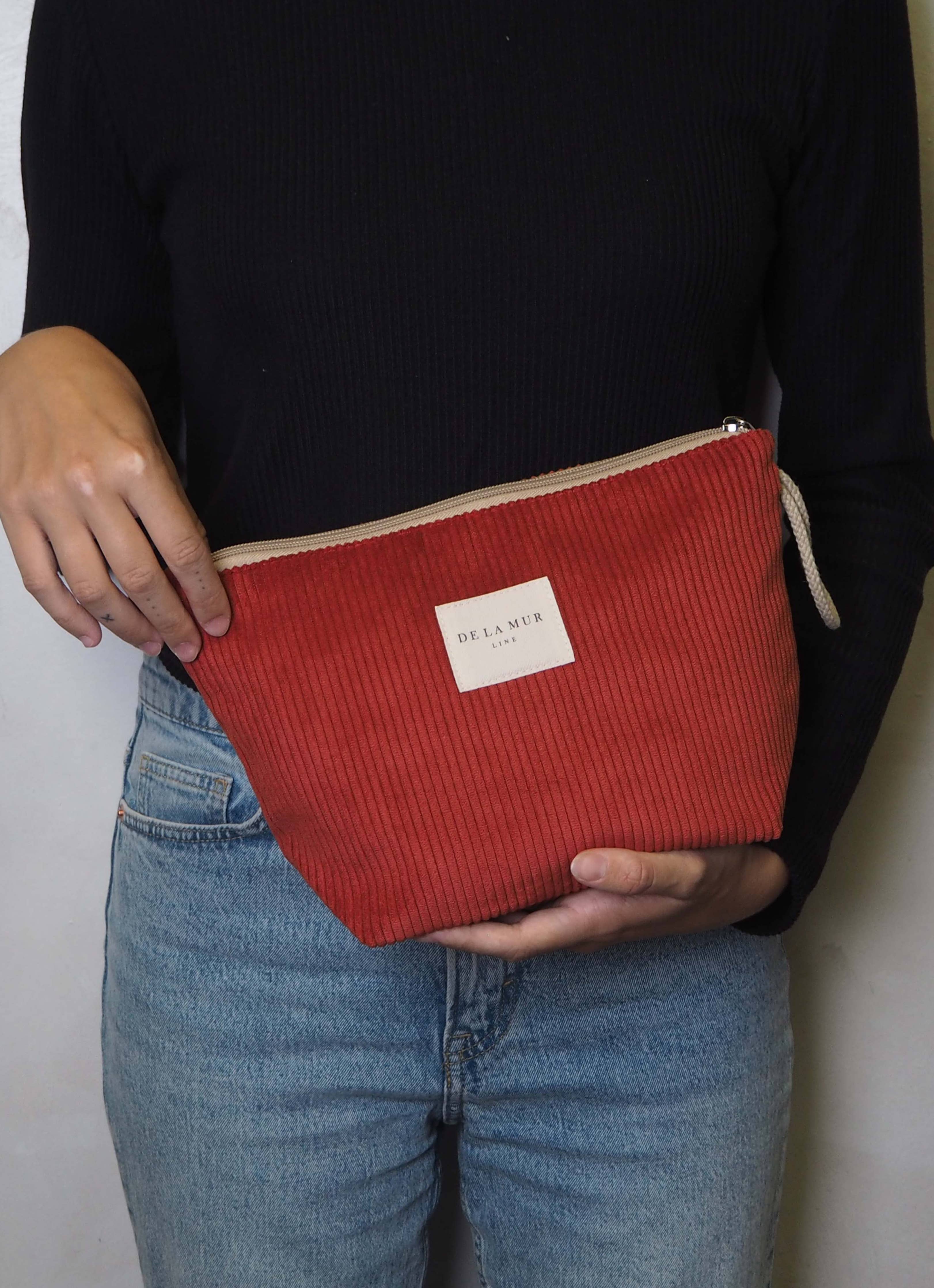 Red Corduroy Toiletry Bag