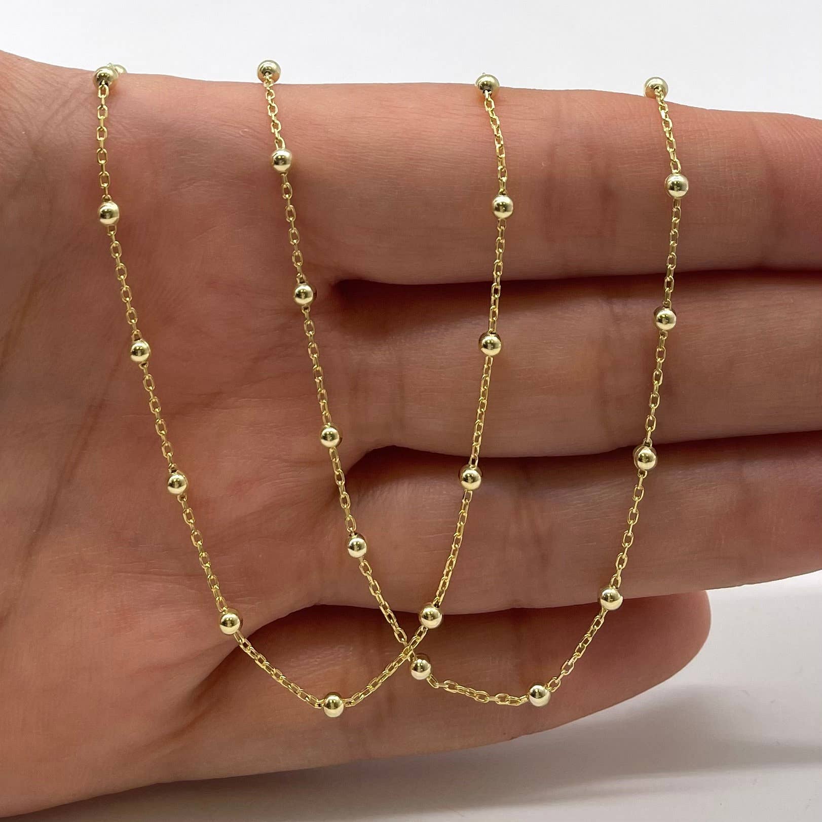 Vermeil 14K Gold Over Sterling Silver Satellite Necklace