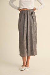 Mia Metallic Pleated Skirt in Bronze