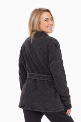 Quilted Mineral Washed Wrap Jacket