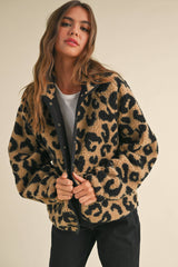 Leopard Sherpa Cozy Jacket