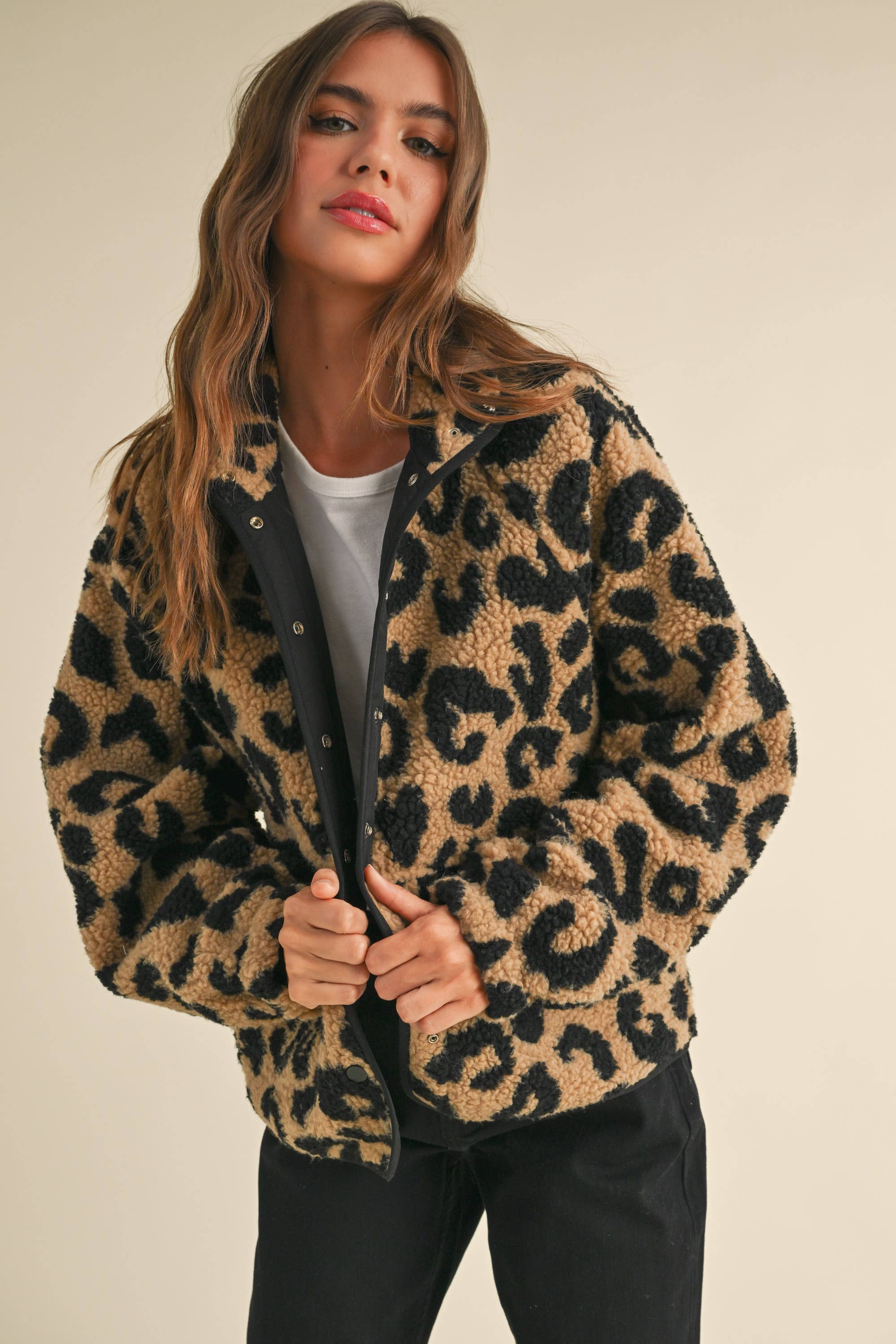 Leopard Sherpa Cozy Jacket