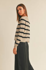 Heidi Striped Sweater Coffee/Black