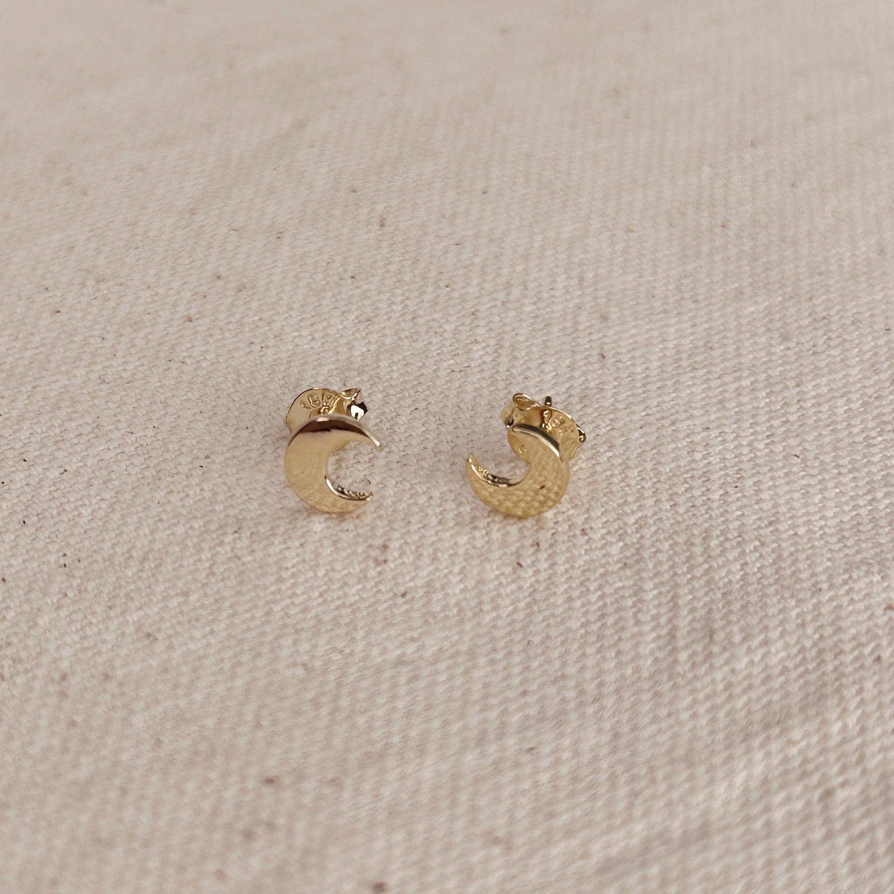 Mini Crescent Moon Stud Earrings