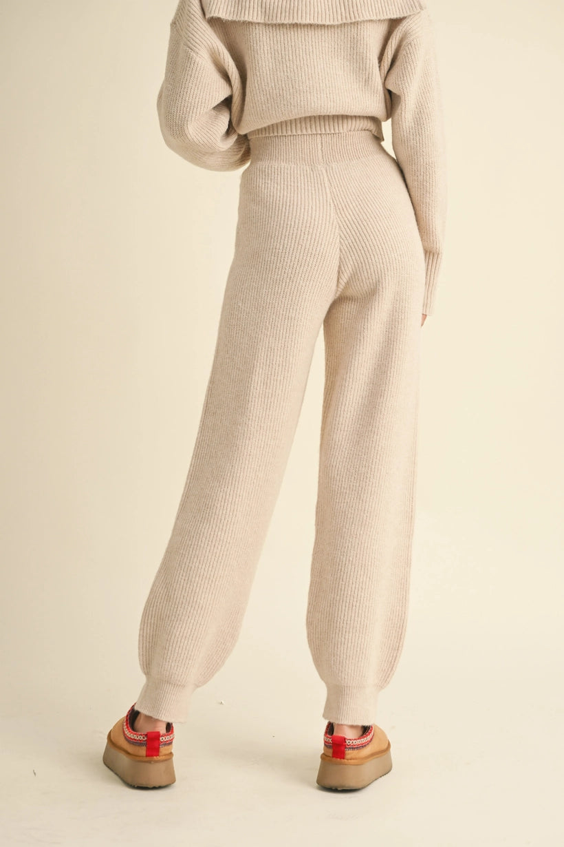 Zunie Mocha Sweater Joggers in Mocha or Oat