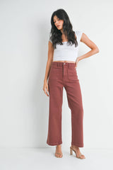 Crimson Patch Pocket Wide Leg