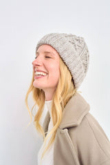 Mulranny Aran Diamond Stitch Hat -  Oat