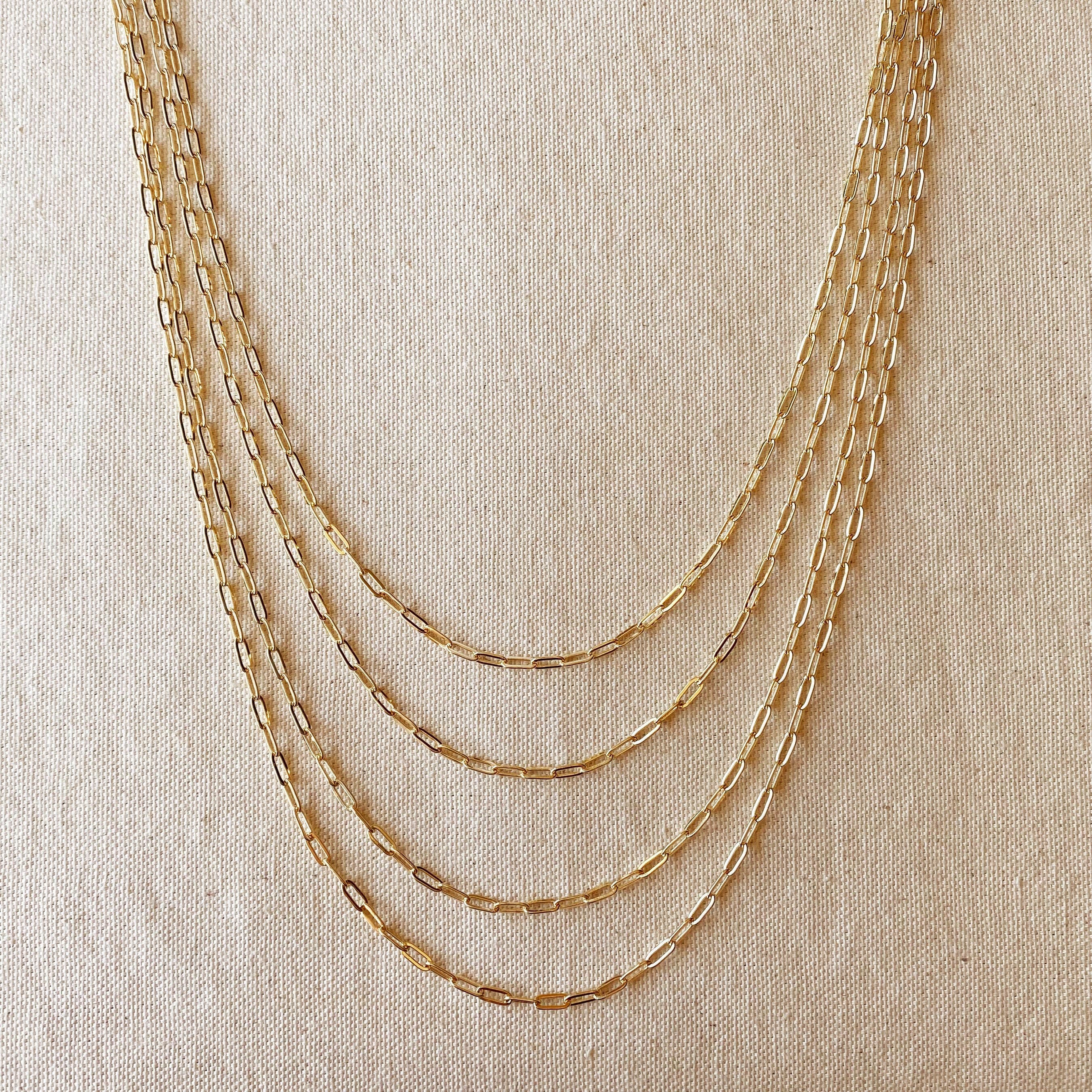 18k GF 20" Short Link Paperclip Chain