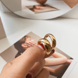 Gold Bubble Circle Ring