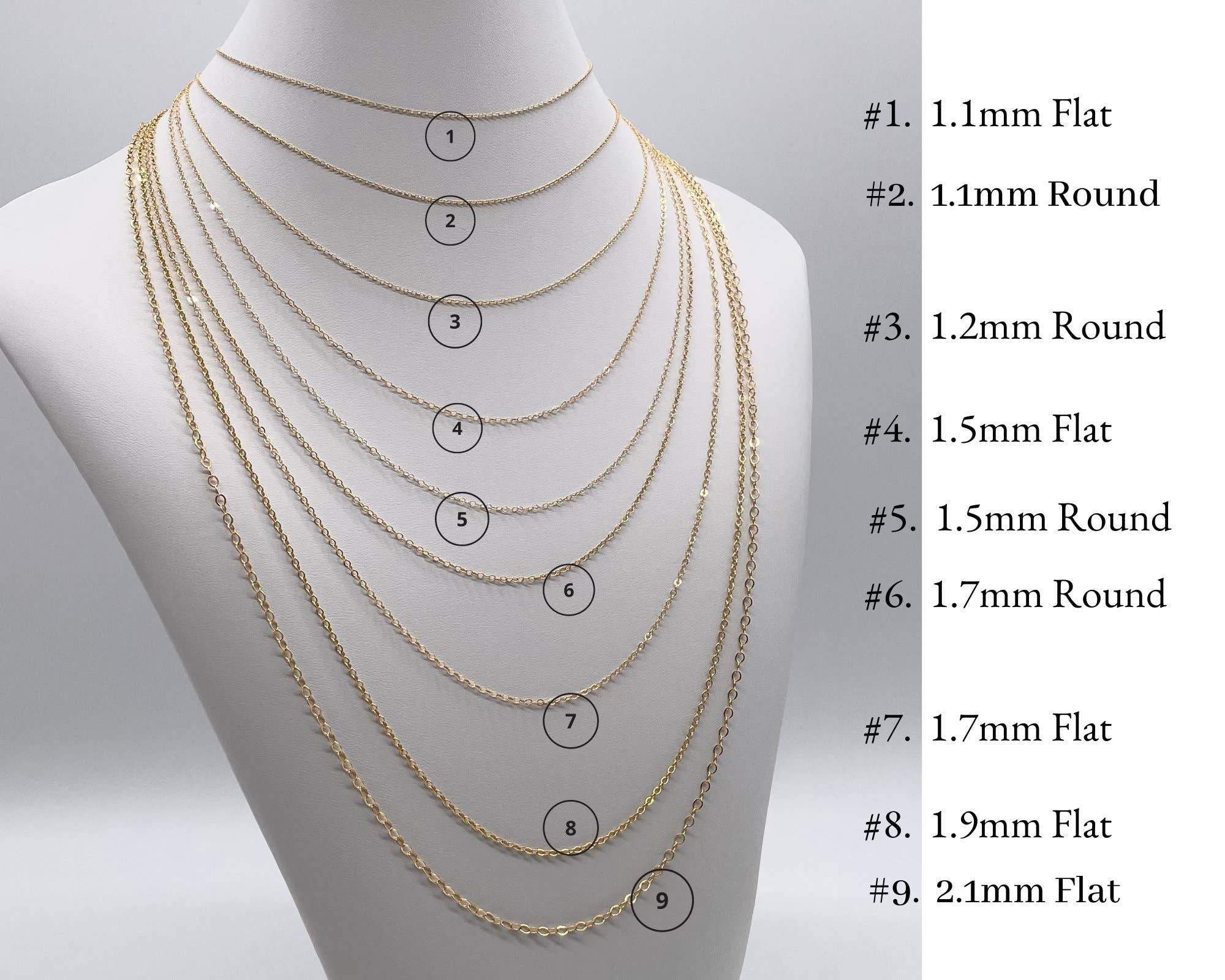 14K Gold Filled Cable Necklaces