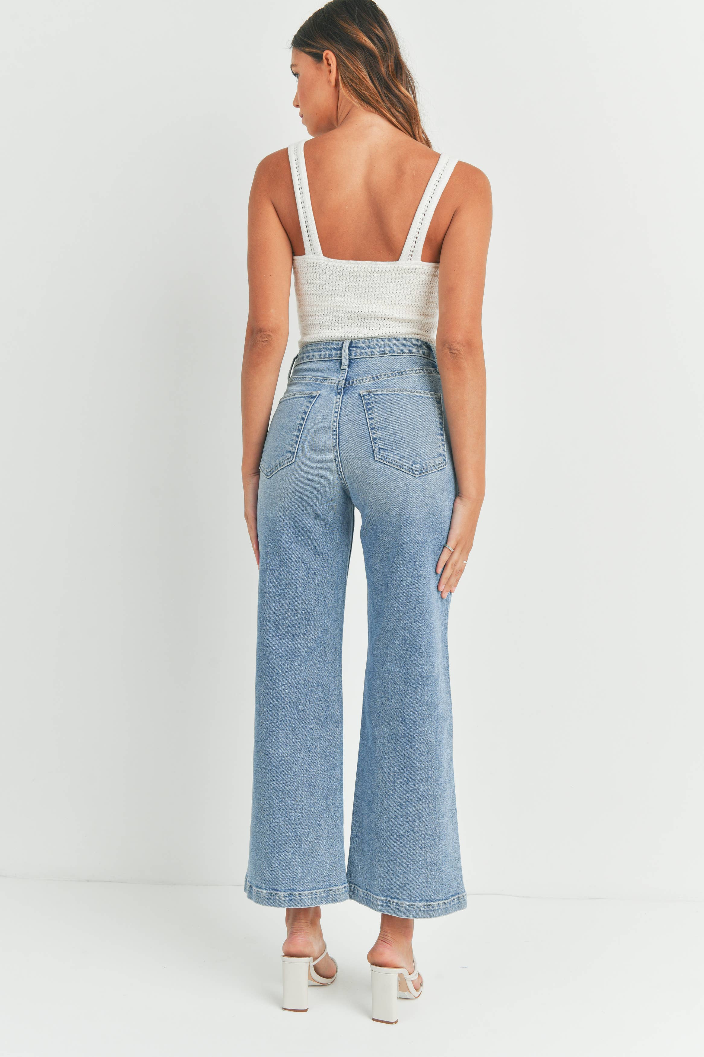 Patch Pocket Wide Leg Light Denim JBD