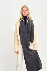 Leenane Aran Scarf - Grey