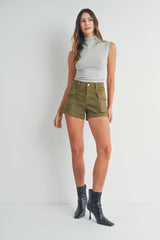 Olive Cargo Stretch Shorts