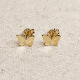 18k GF Mini Butterfly Stud Earrings