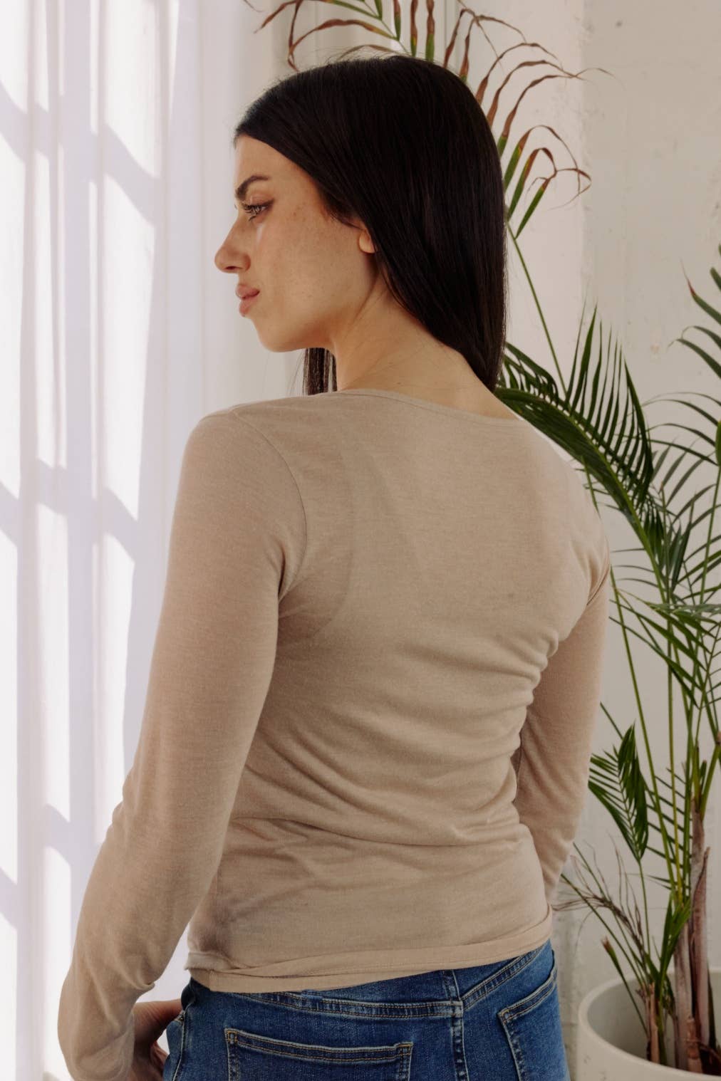 The Cassia Top in Beige, Grey, or Black