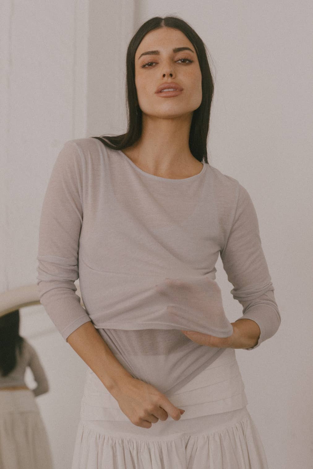 The Cassia Top in Beige, Grey, or Black