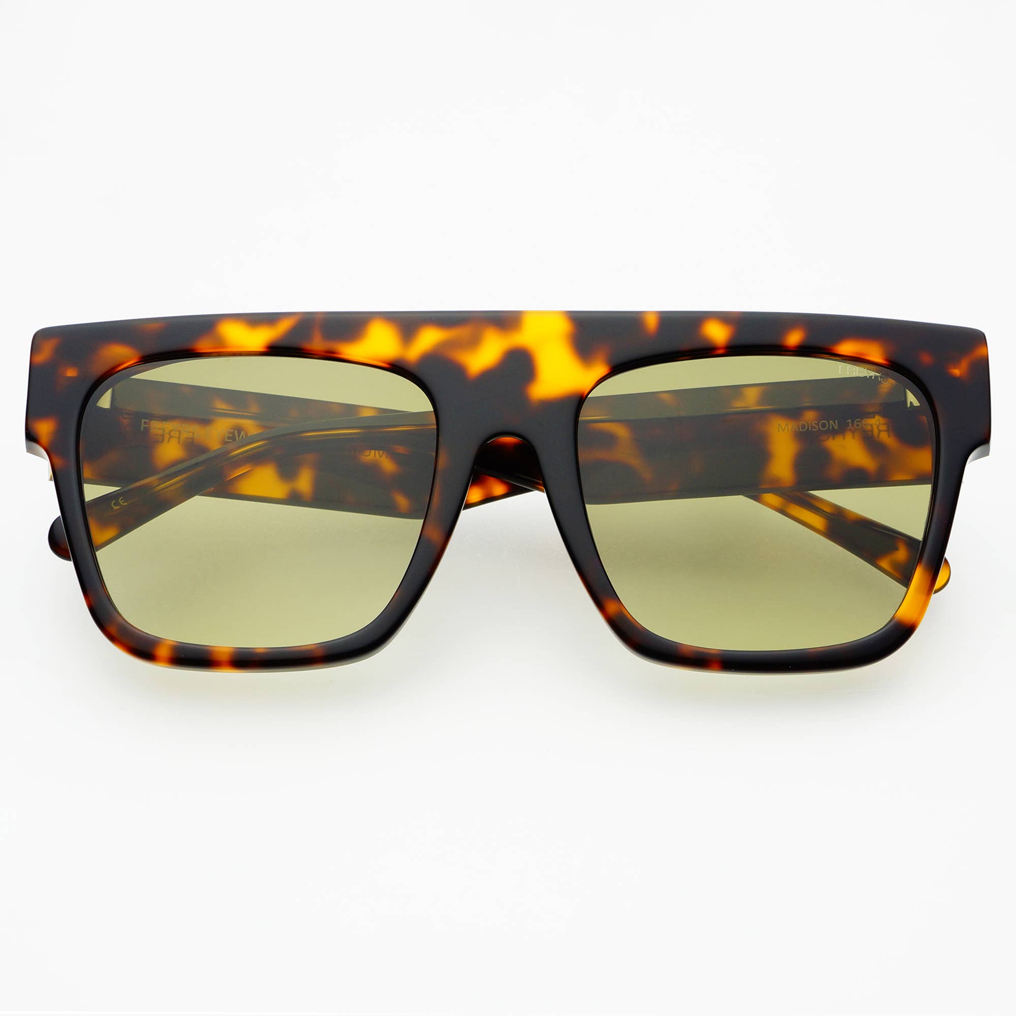 Madison Tortoise Green Freyrs Unisex Flat Top Sunglasses