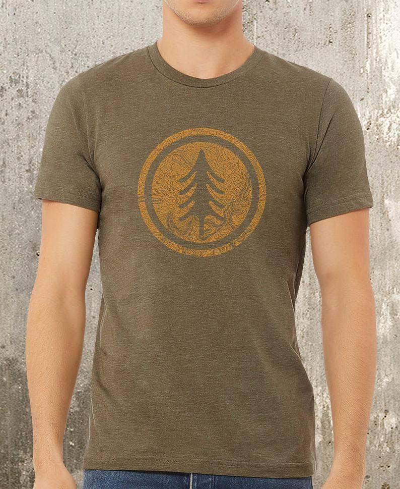 Topographic Retro Tree T-Shirt