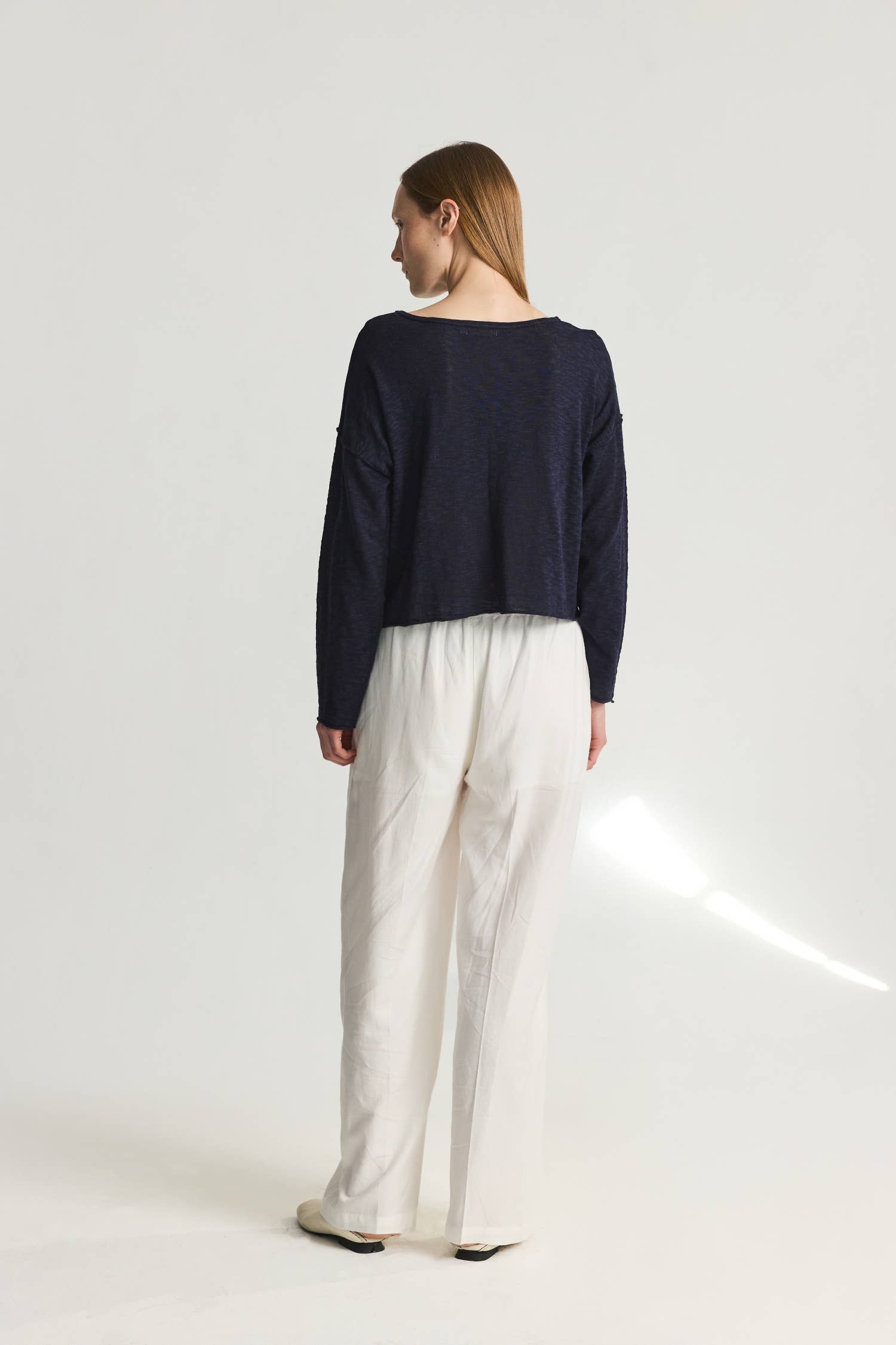 The Gia Relaxed Boat Neck Long Sleeve Top