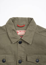 Herringbone Military Jacket in Army or Charcoal