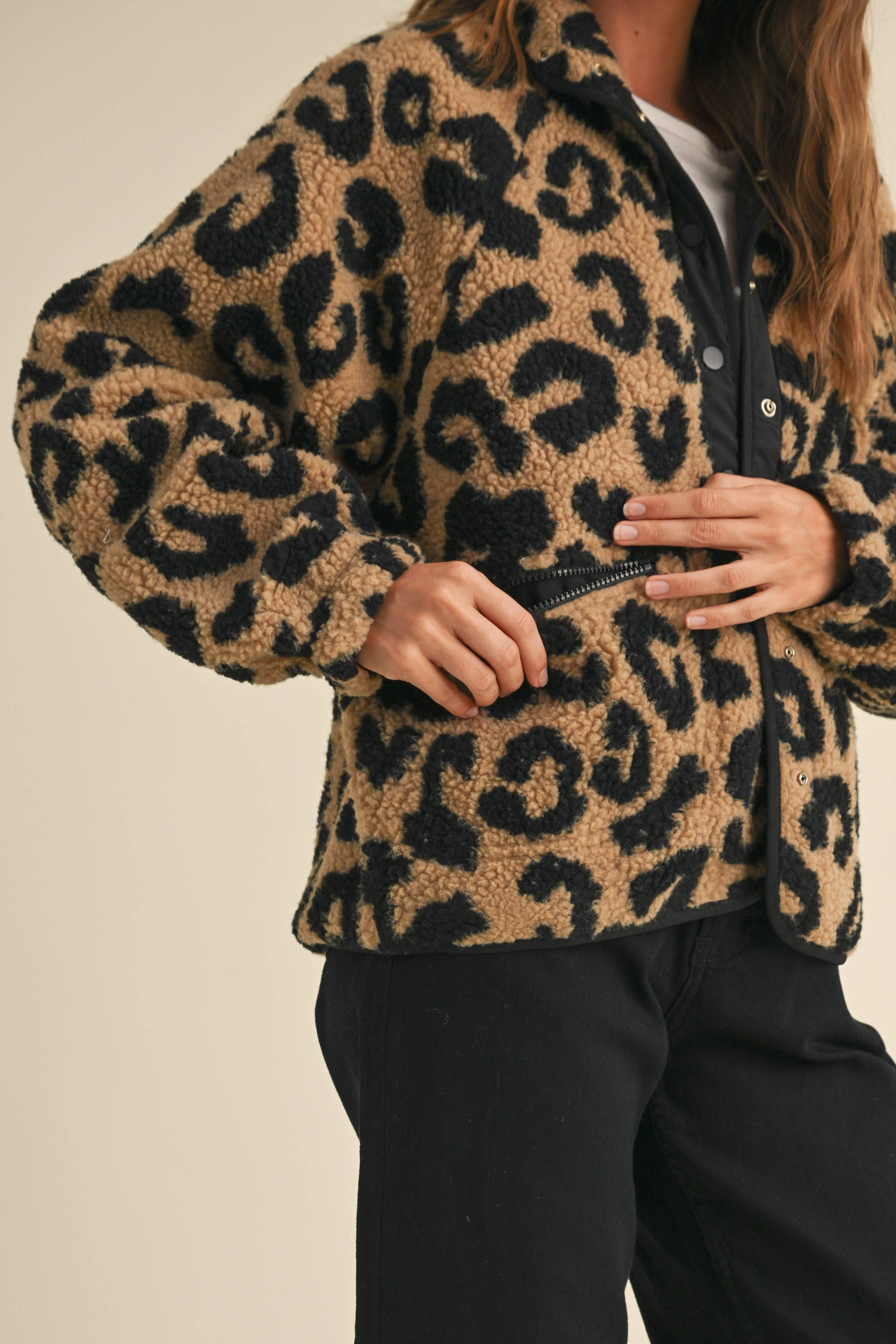 Leopard Sherpa Cozy Jacket