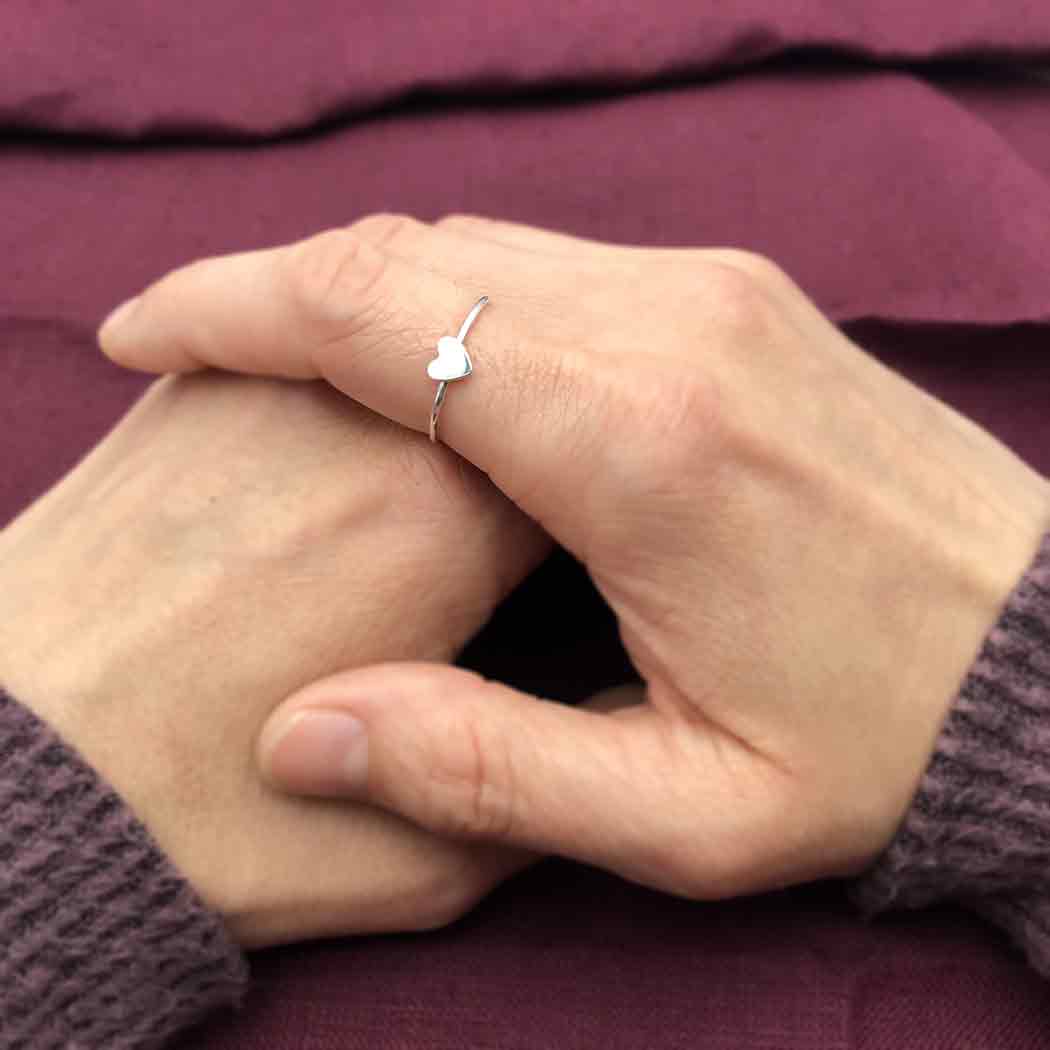 Tiny Sterling Silver Heart Ring