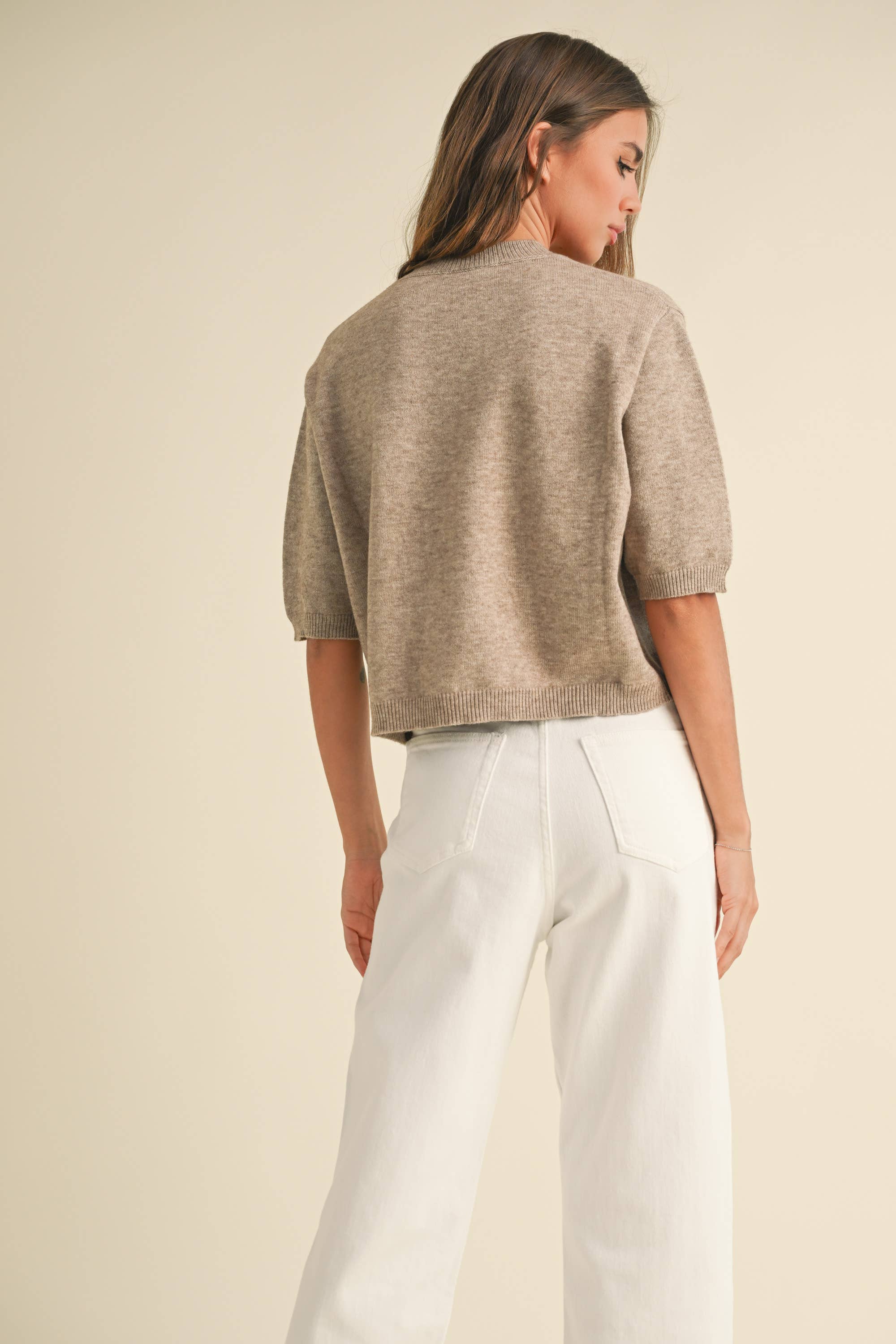 Cafe Short Sleeve Sweater