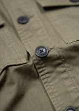 Herringbone Military Jacket in Army or Charcoal