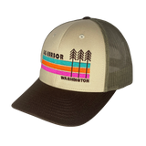 The Berkshires MA Stripes and Trees Trucker Hat