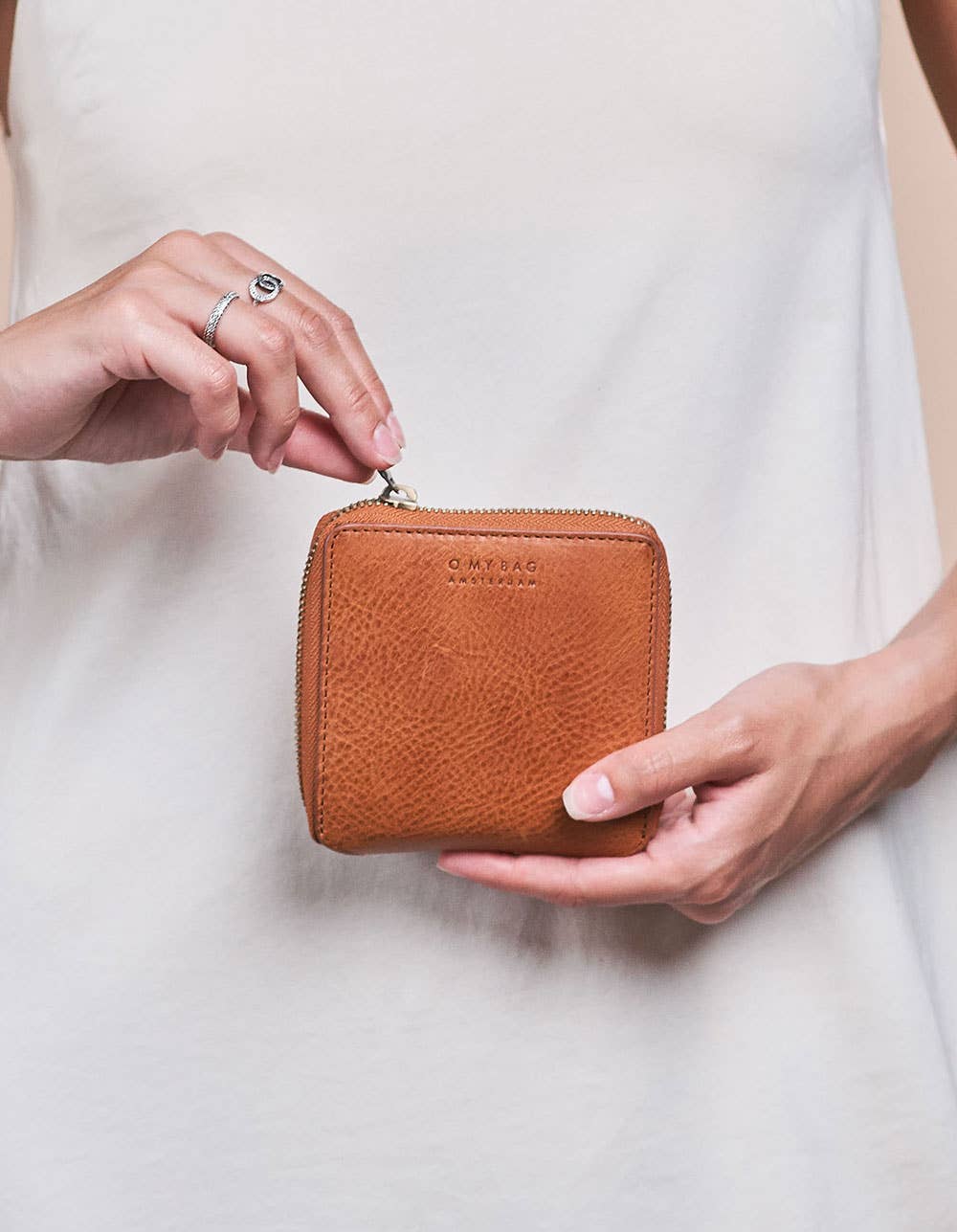 Sonny Square Wallet - Cognac Stromboli Leather